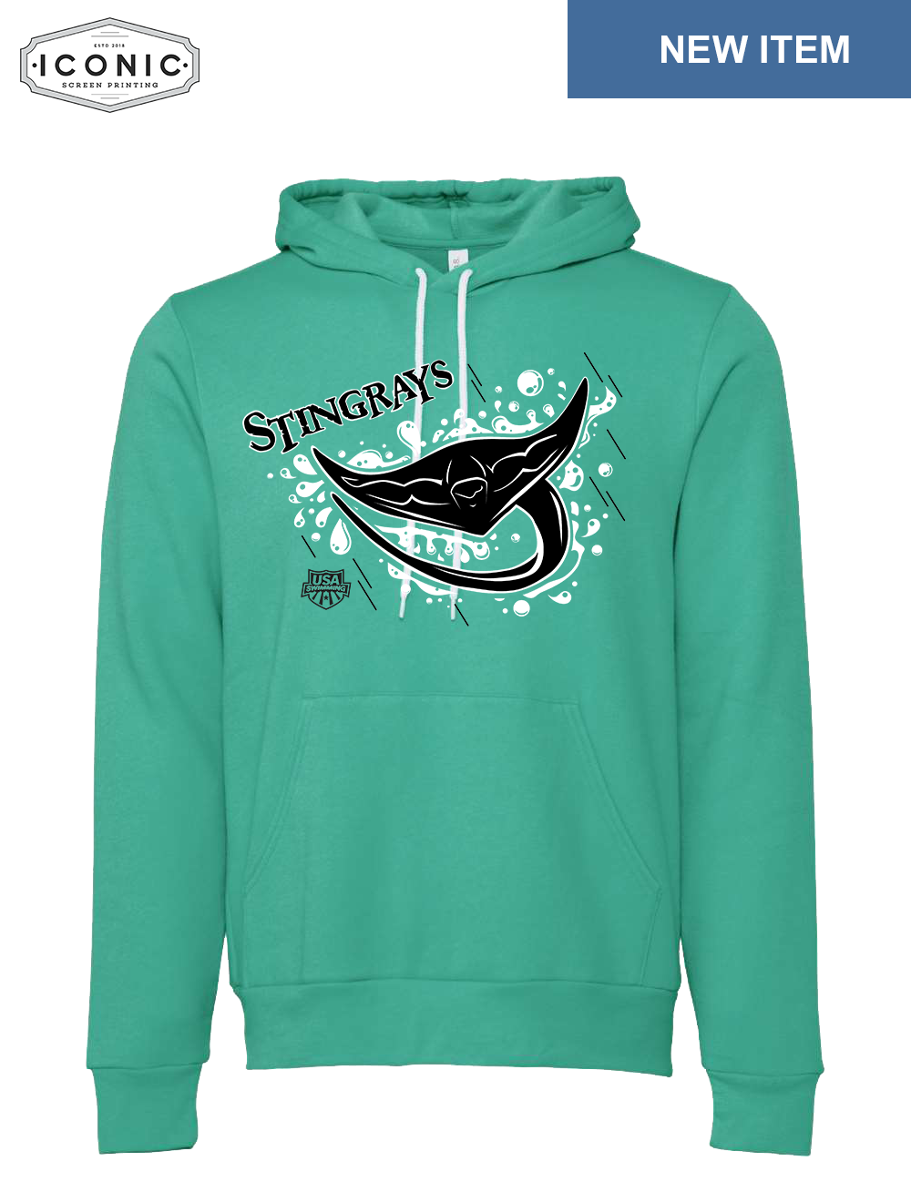 Stingrays with Map - Unisex Sponge Fleece Hoodie