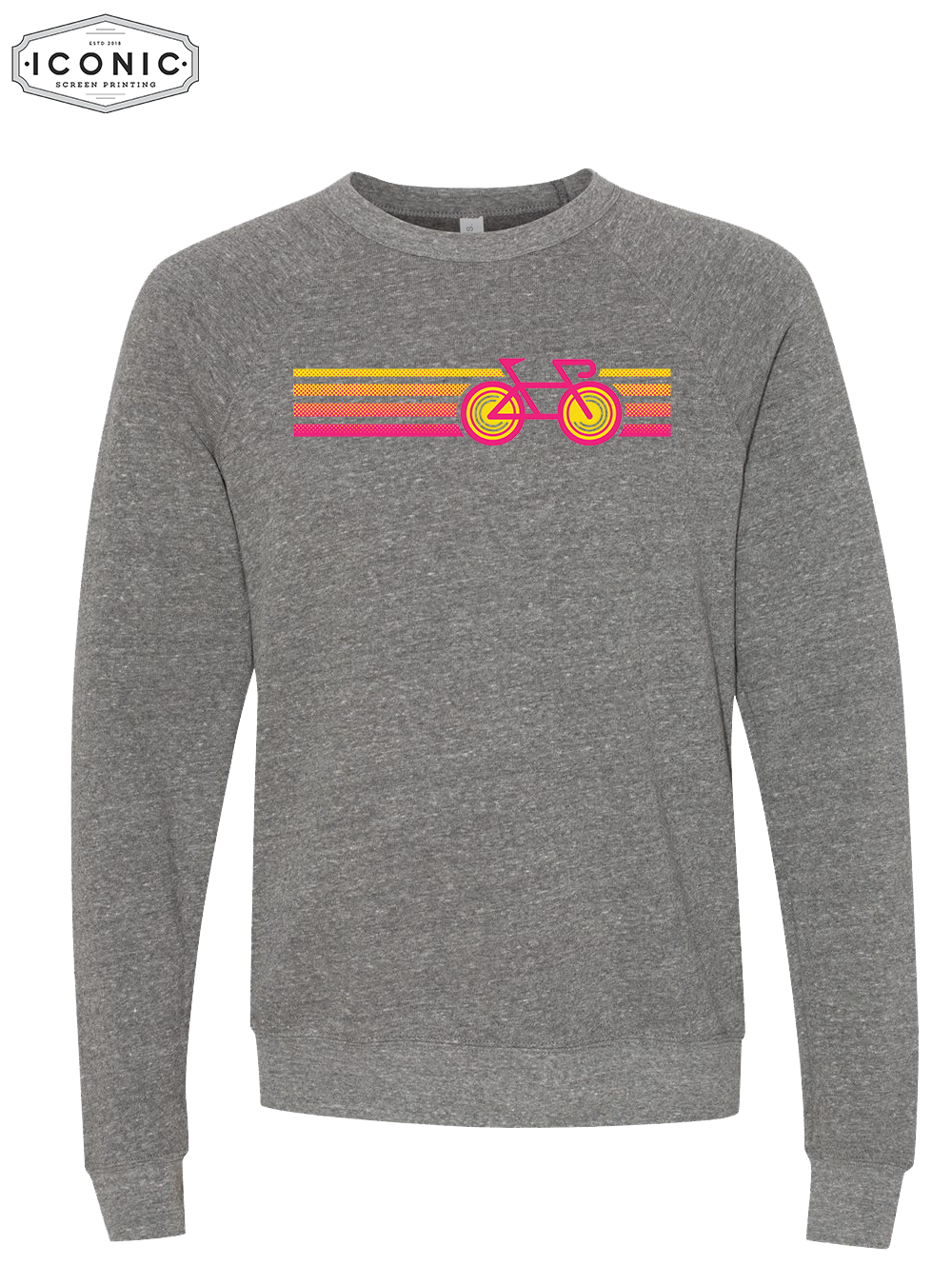 Biker Gradient - D2 - BELLA + CANVAS - Sponge Fleece Raglan Crewneck Sweatshirt