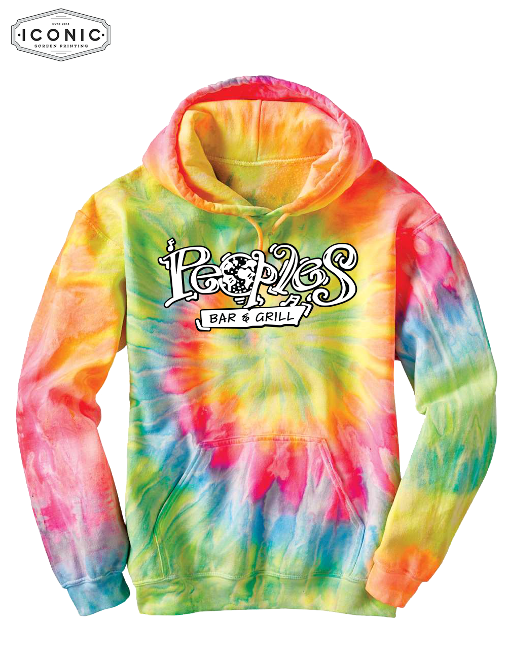 People's Bar & Grill Blended Tie-Dyed Hooded Sweatshirt
