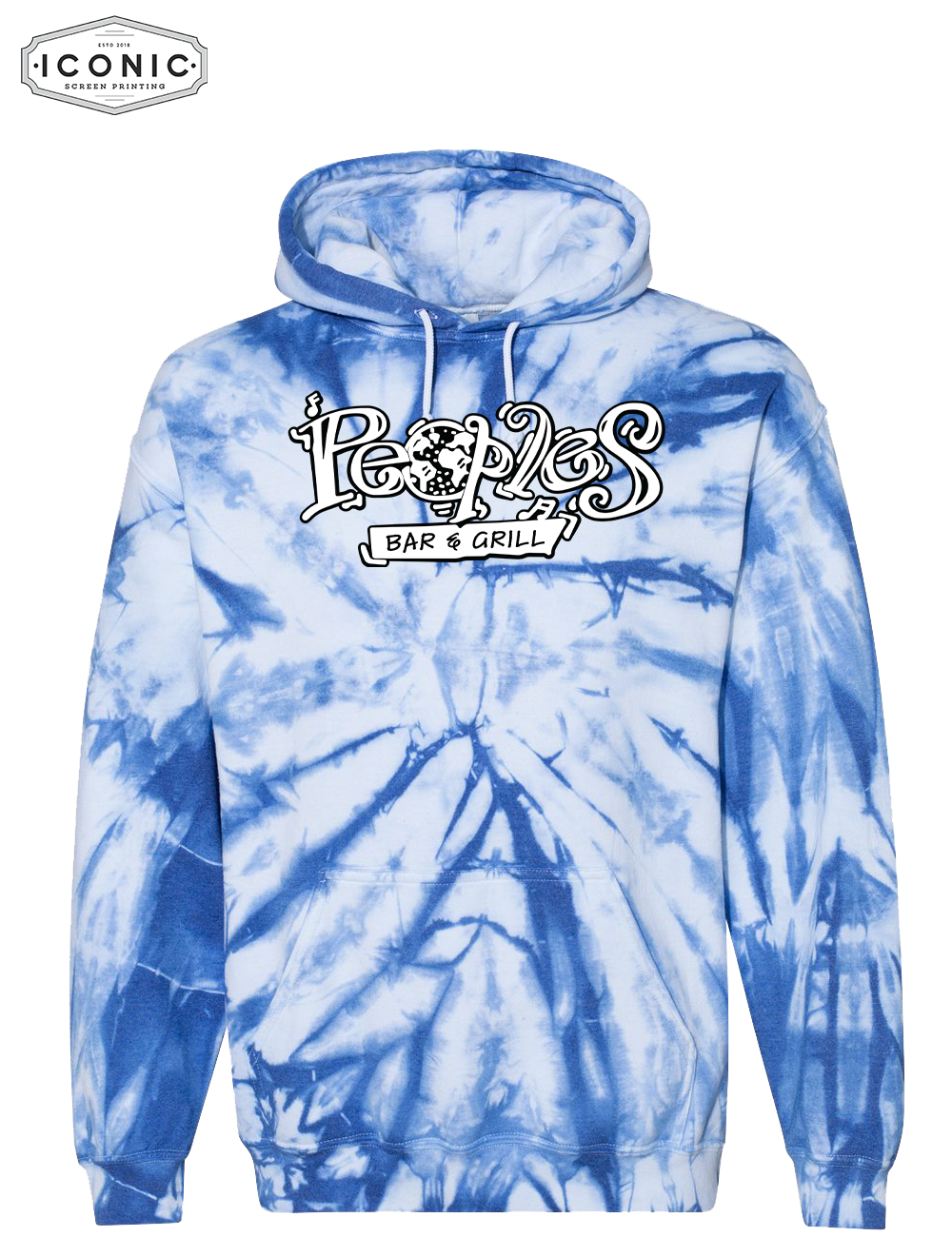 People's Bar & Grill Blended Tie-Dyed Hooded Sweatshirt