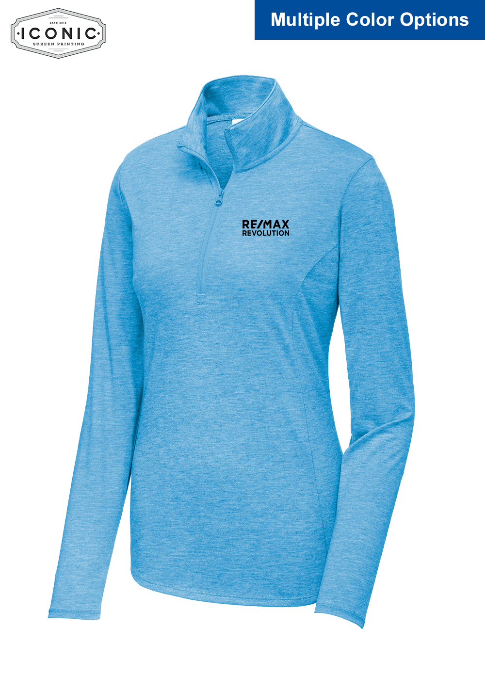 RE/MAX Revolution - Ladies PosiCharge Tri-Blend Wicking 1/4-Zip Pullover - Embroidery