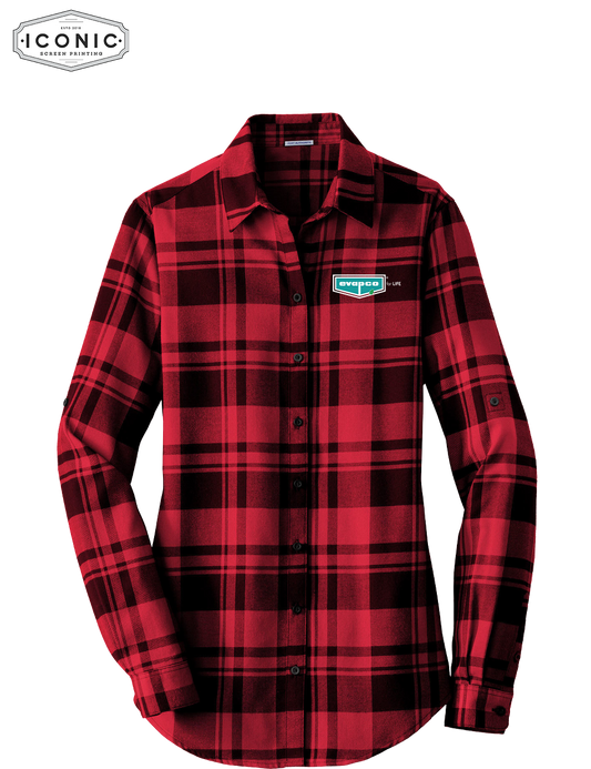 Evapco for Life - Ladies Plaid Flannel Tunic - Embroidery