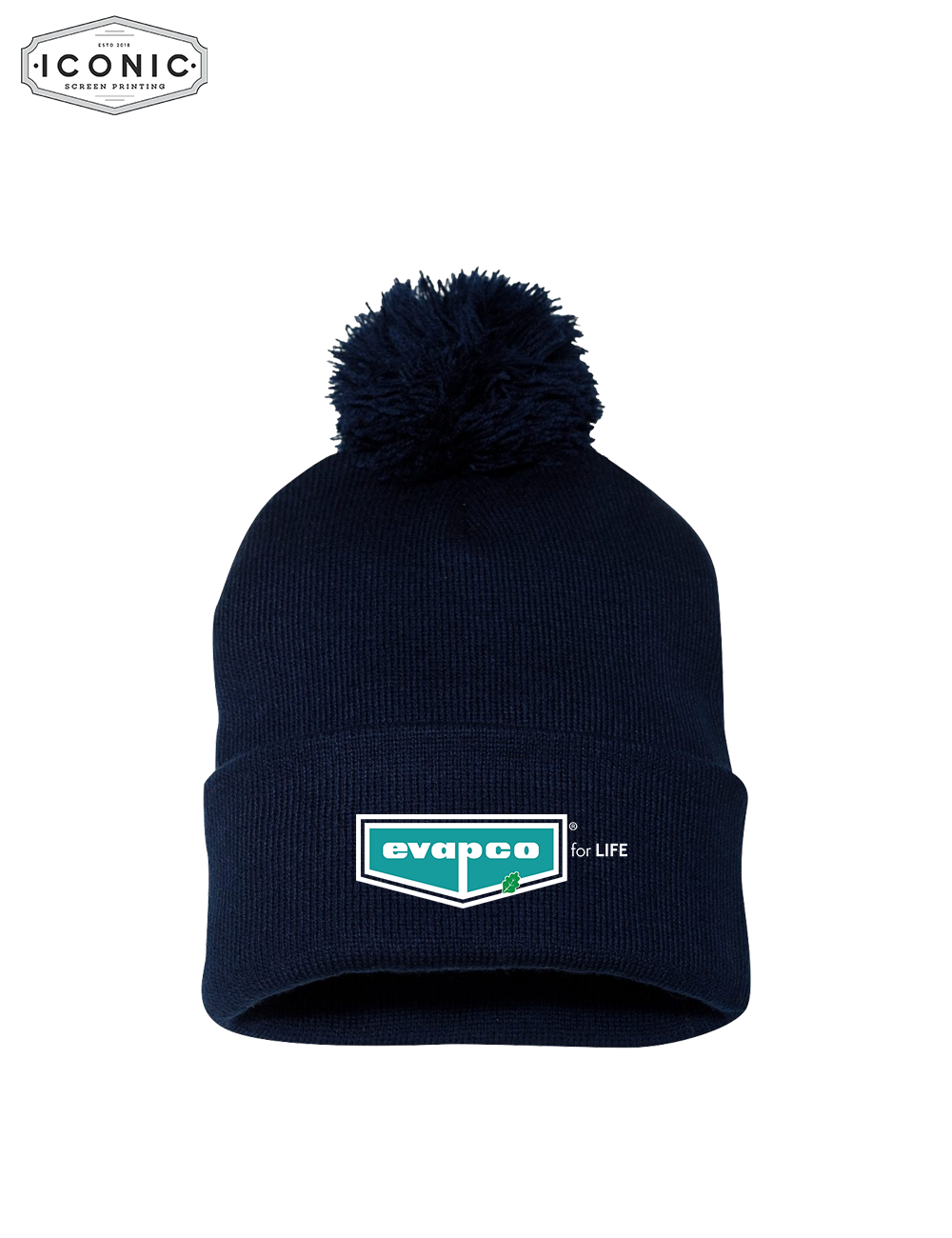 Evapco - Pom-Pom 12" Knit Beanie