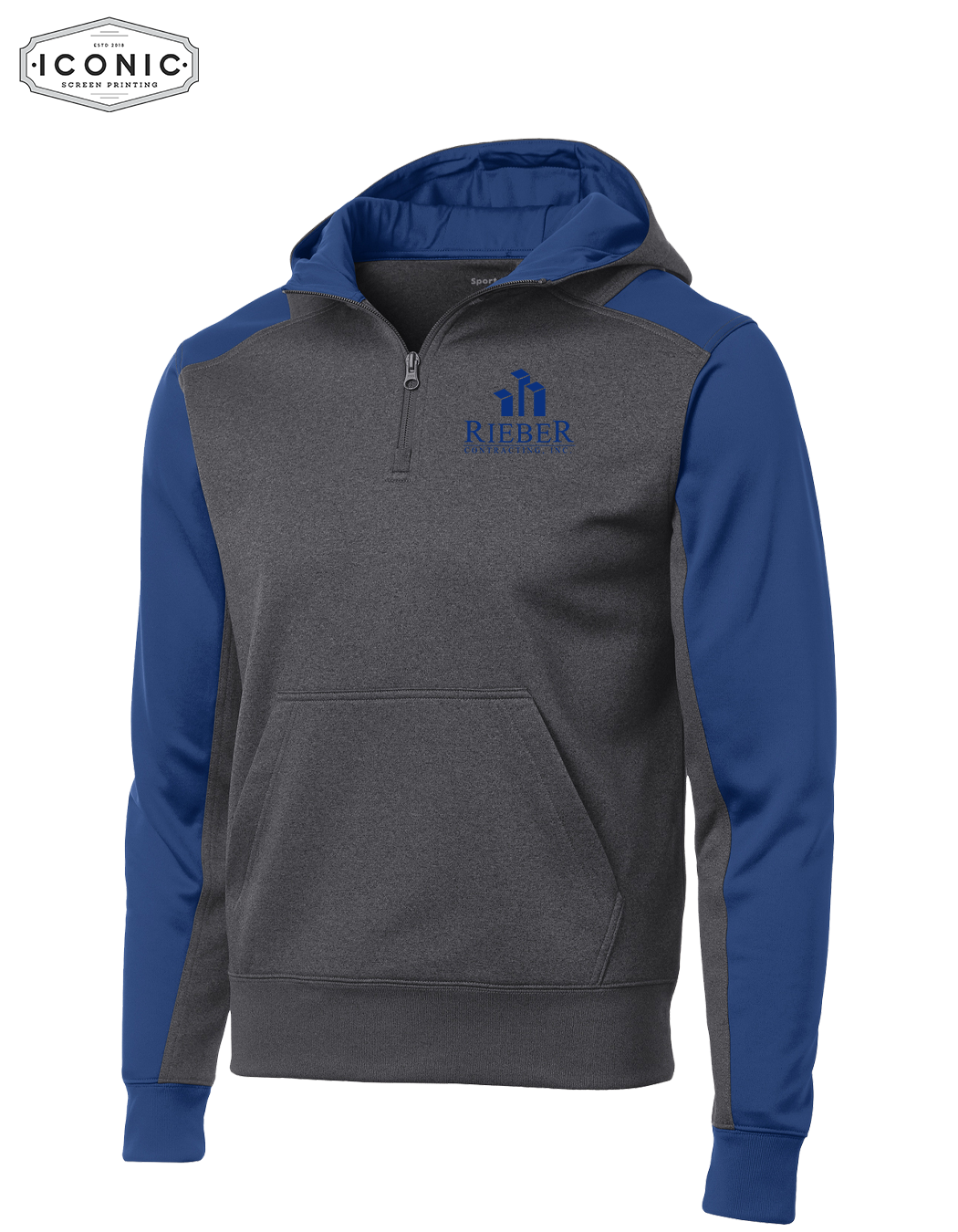 Rieber Contracting - Tech Fleece Colorblock 1/4-Zip Hooded Sweatshirt - Embroidery