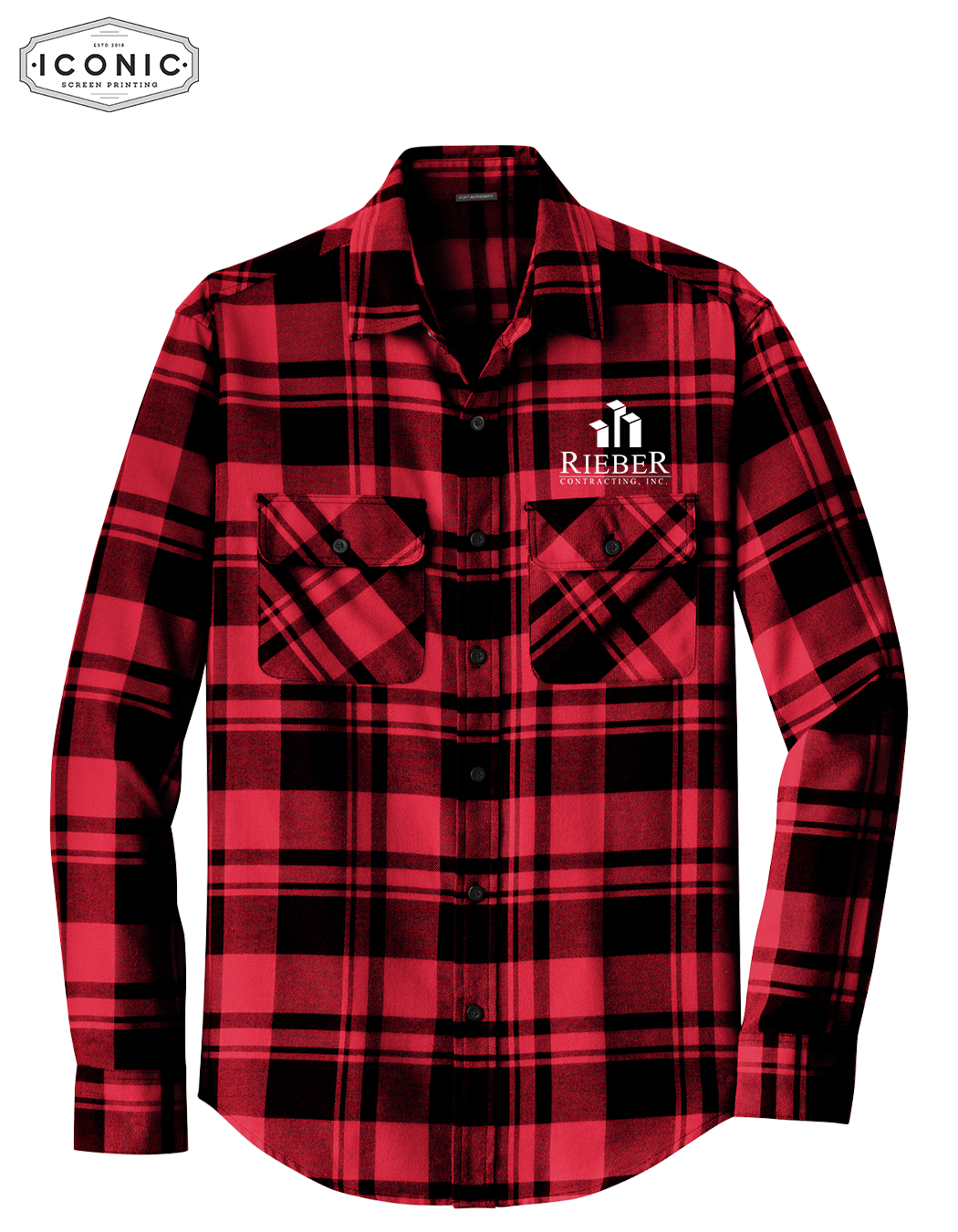 Rieber Contracting - Plaid Flannel Shirt - Embroidery
