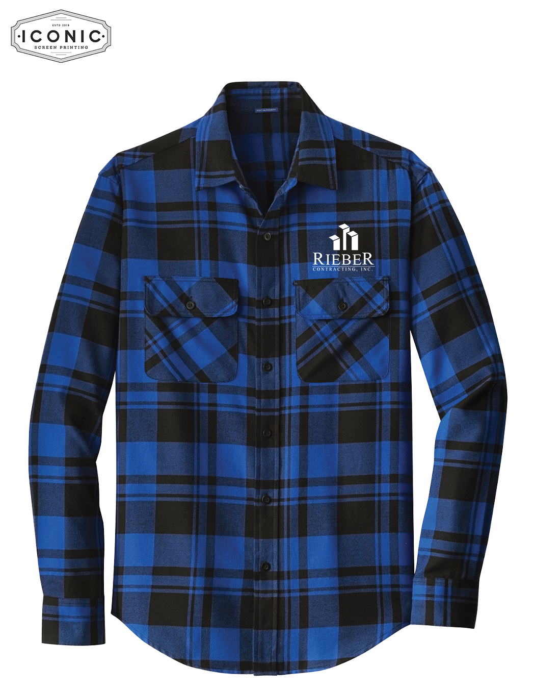 Rieber Contracting - Plaid Flannel Shirt - Embroidery