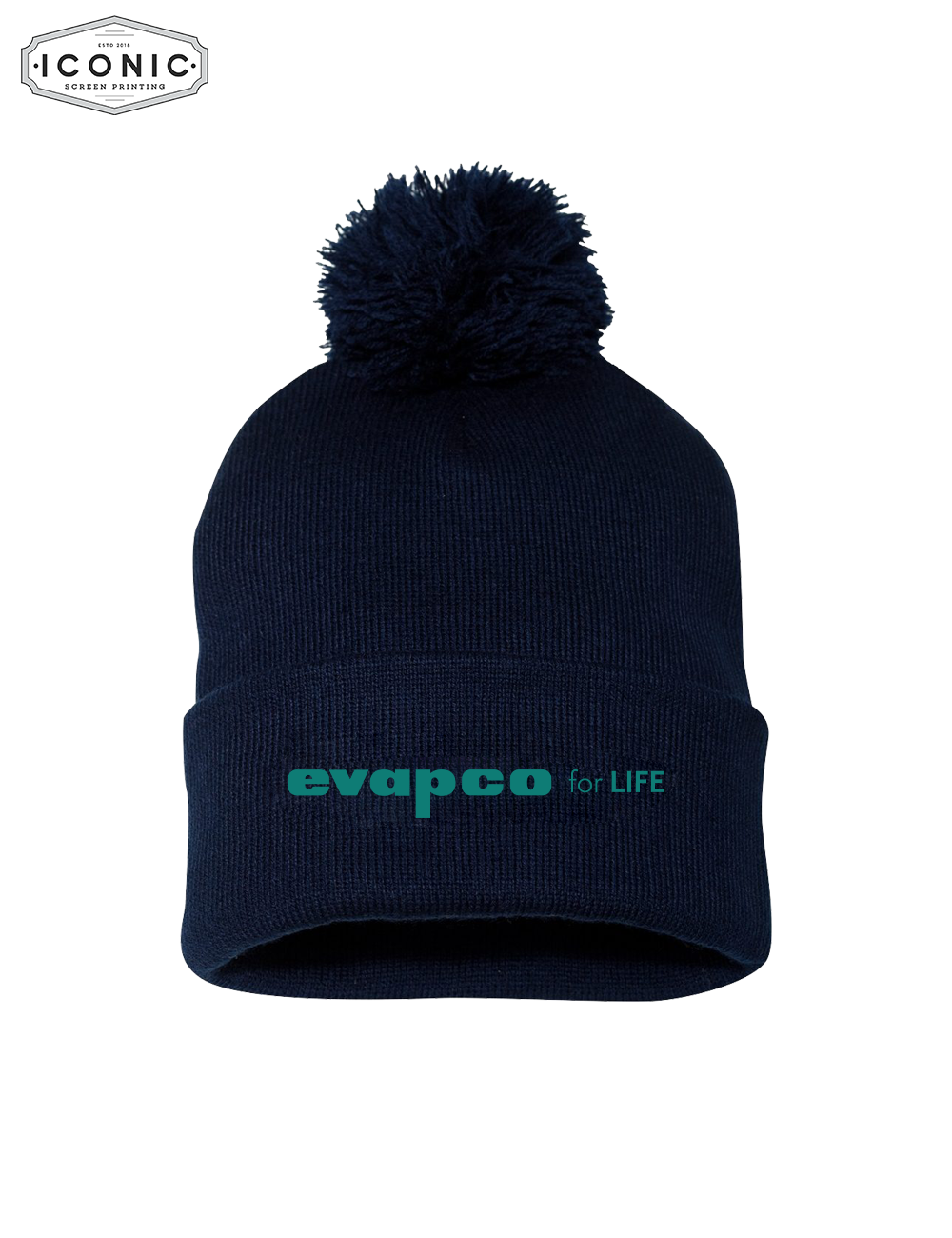 Evapco - Pom-Pom 12" Knit Beanie
