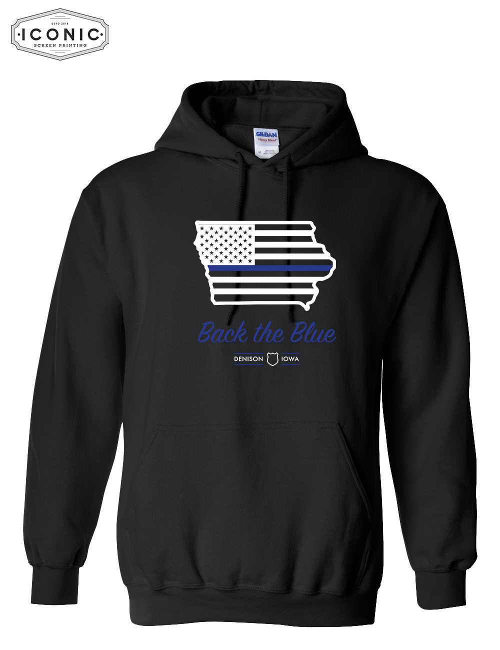 Back The Blue Iowa - Heavy Blend Hooded Sweatshirt