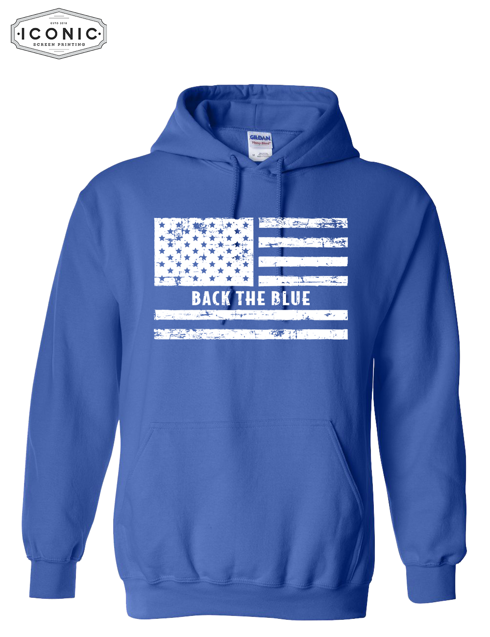 US Flag Back The Blue - Heavy Blend Hooded Sweatshirt