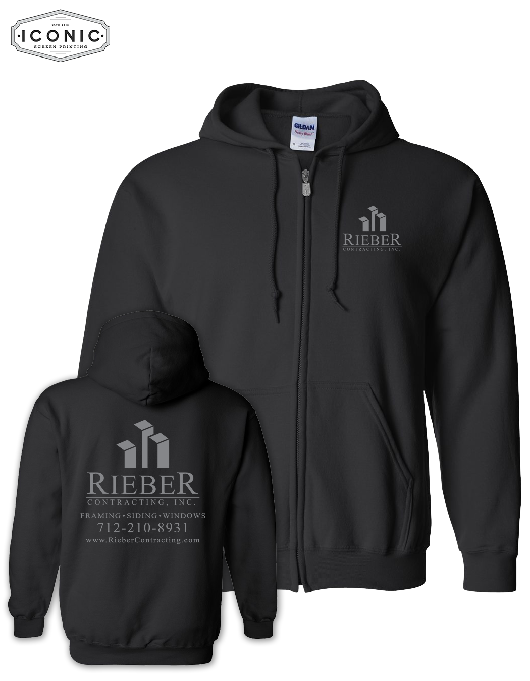 Rieber Contracting - Heavy Blend Full-Zip Hooded Sweatshirt