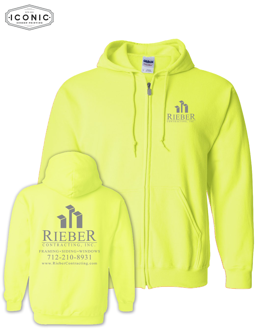 Rieber Contracting - Heavy Blend Full-Zip Hooded Sweatshirt