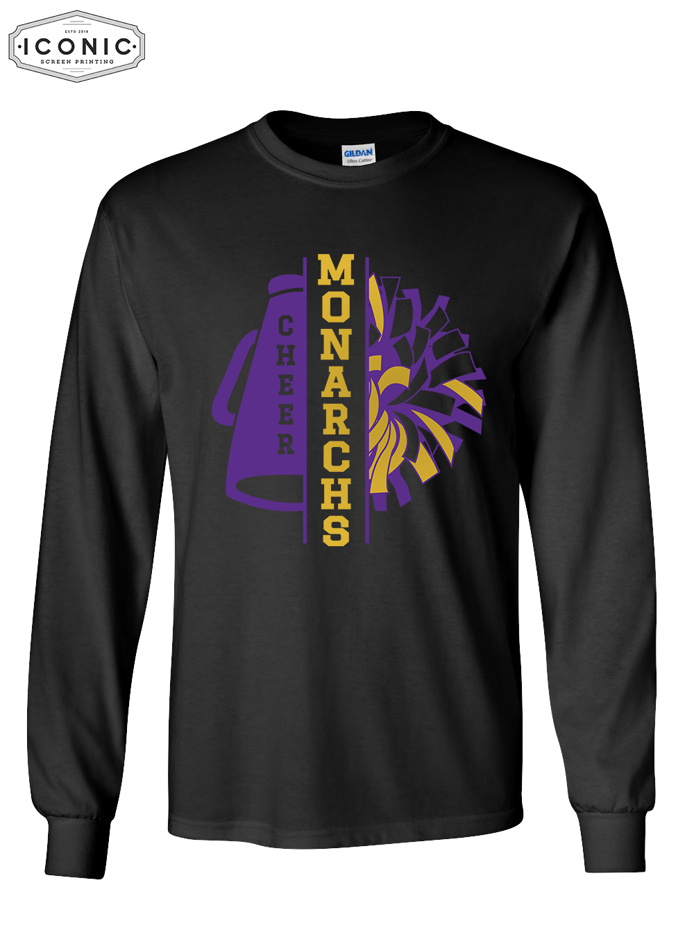 Monarch Cheer Pom (Glitter Print) - Ultra Cotton Long Sleeve