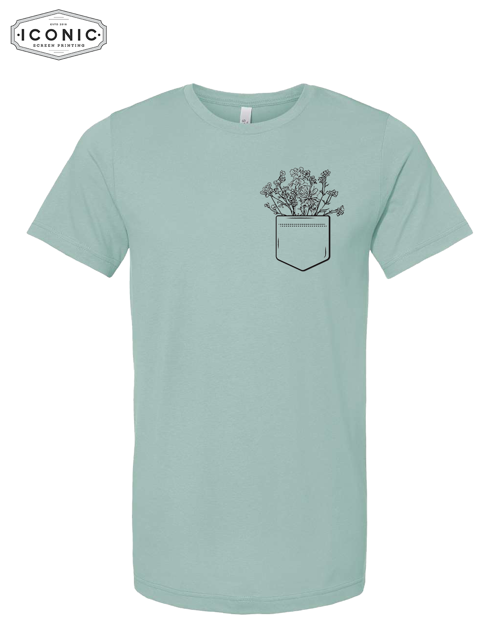 Flower Pocket - Unisex Jersey Tee