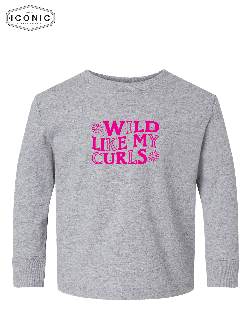 Wild Like My Curls - Toddler Long Sleeve Cotton Jersey Tee