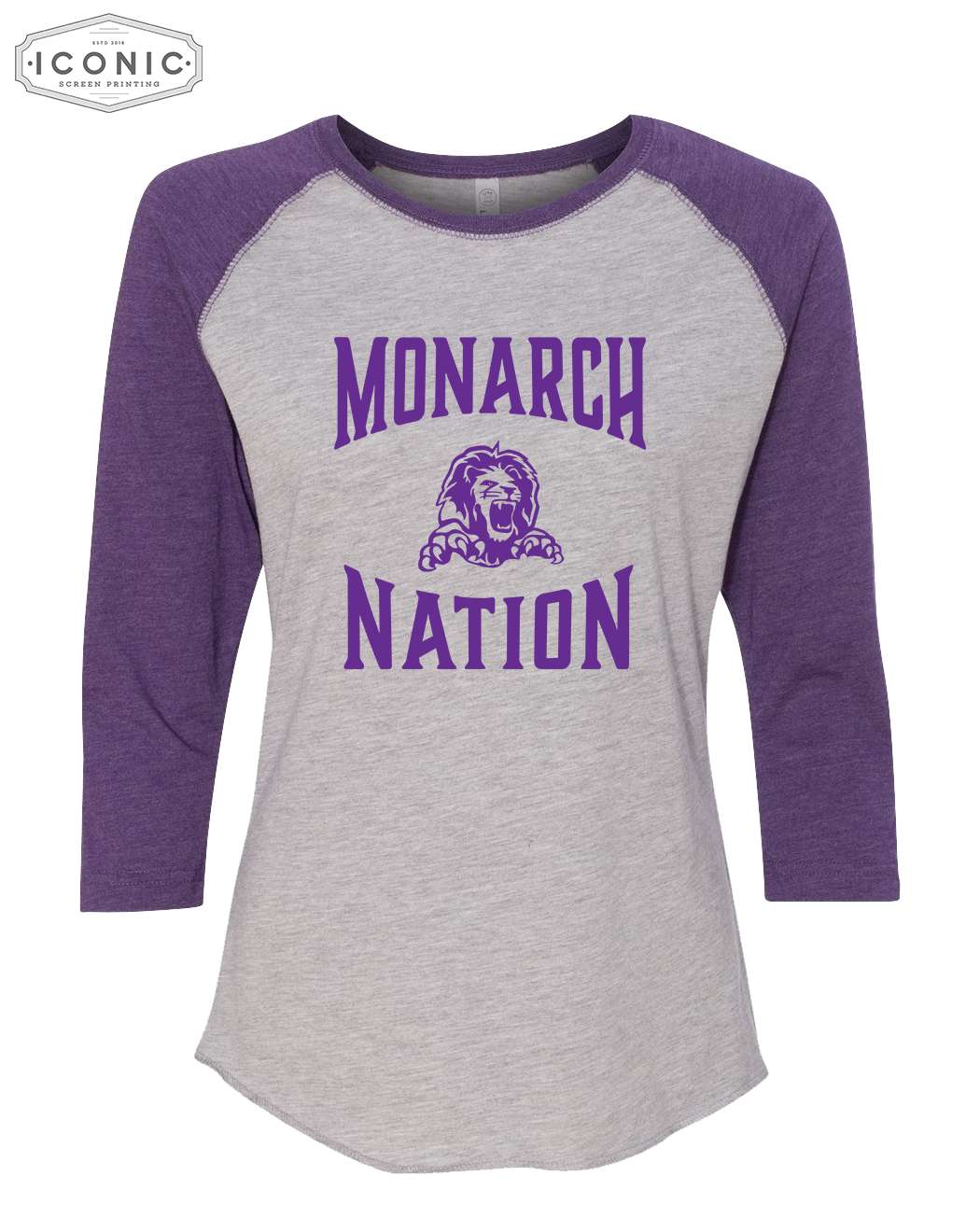 Monarch Nation - Women's Baseball Fine Jersey 3/4 Sleeve Tee