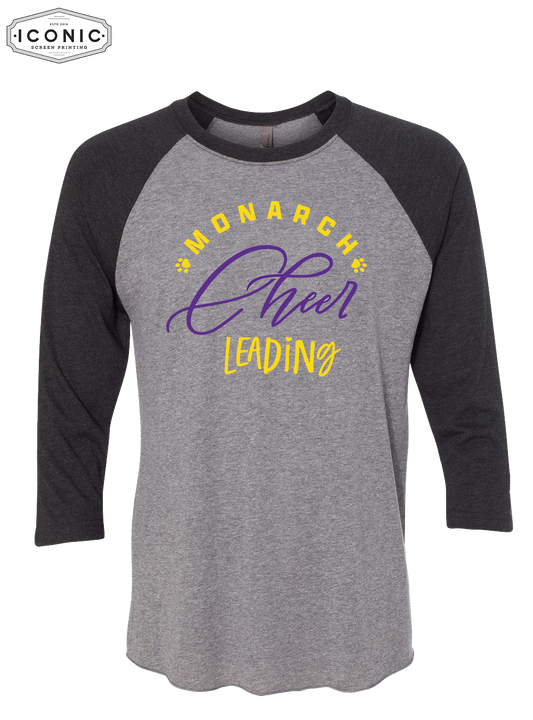 Monarch Cheer Leading - Unisex Triblend Three-Quarter Sleeve Raglan