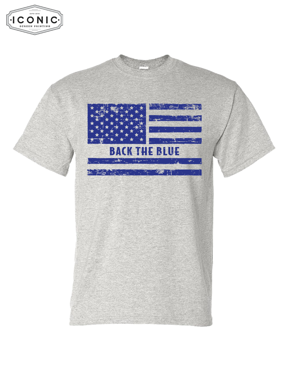 US Flag Back The Blue - DryBlend T-shirt