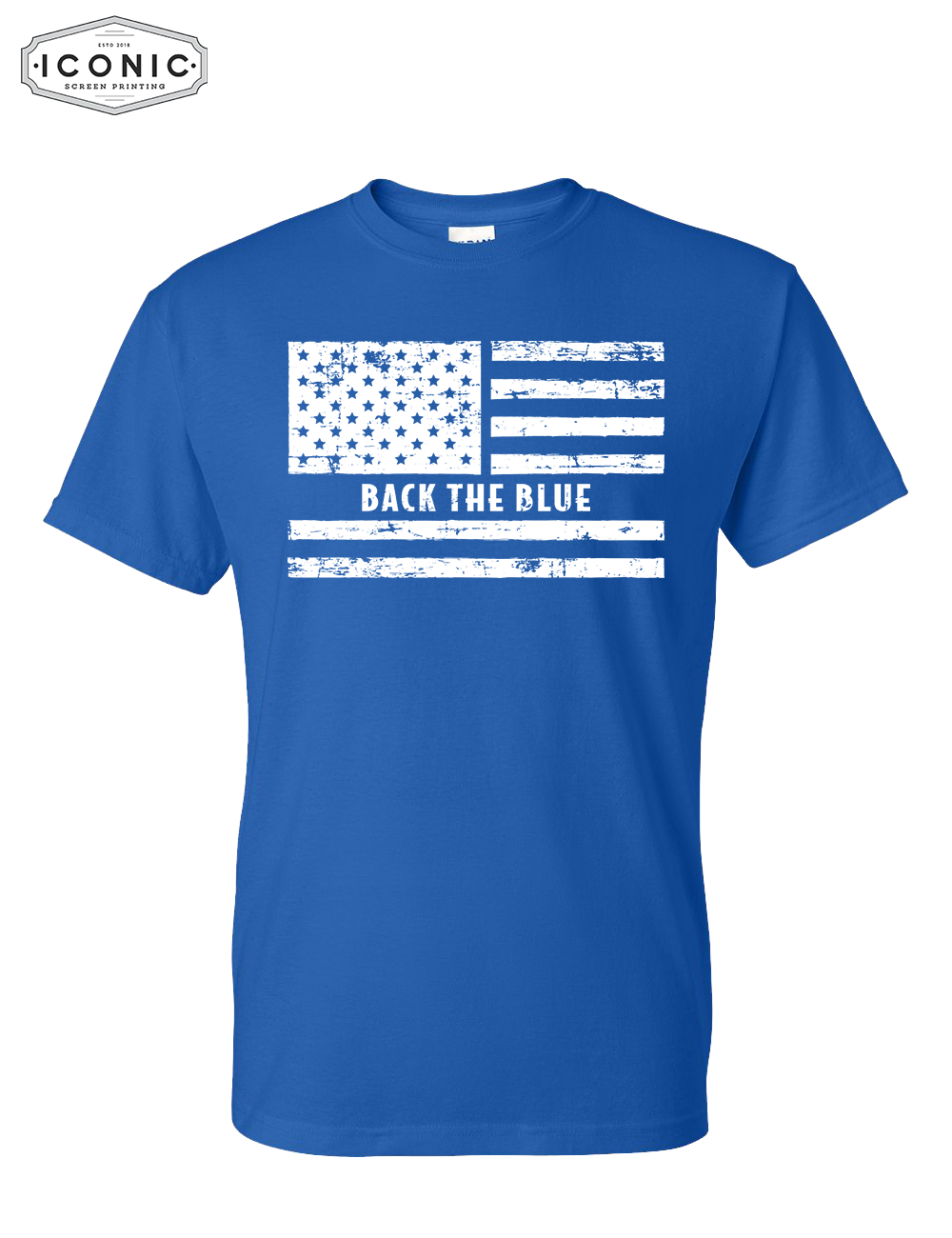 US Flag Back The Blue - DryBlend T-shirt
