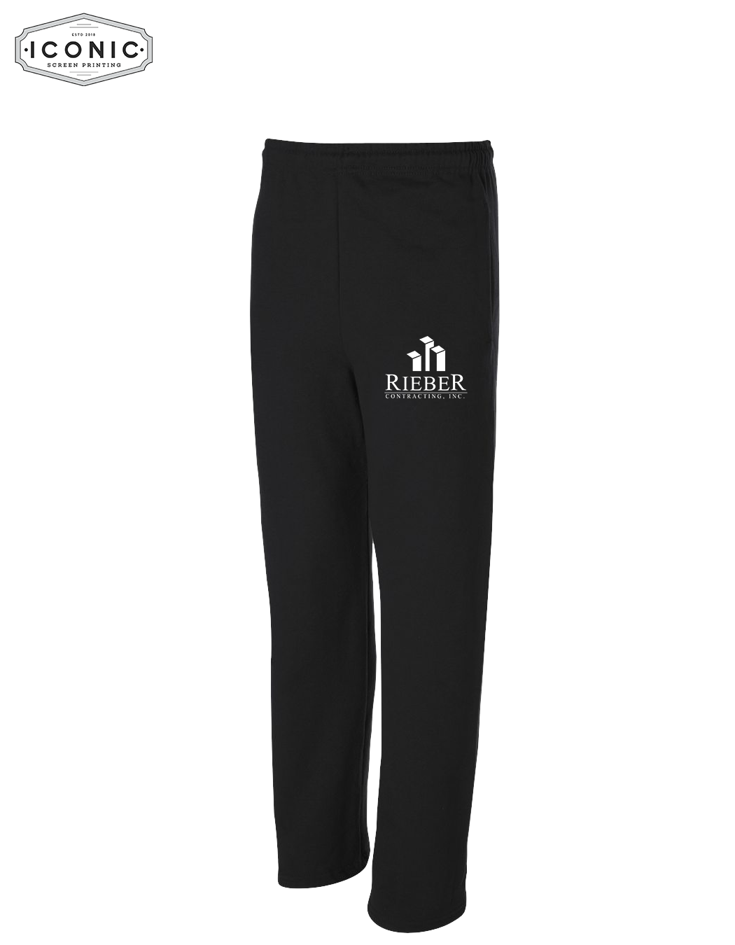 Rieber Contracting - NuBlend Open Bottom Sweatpants with Pockets - Embroidery
