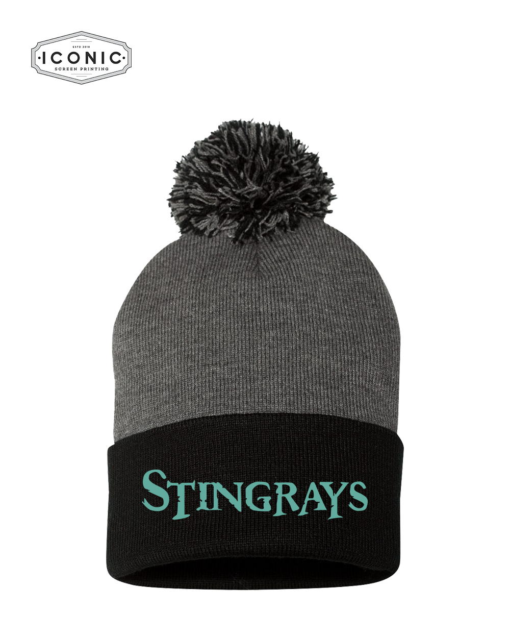 Stingrays - Pom-Pom 12" Knit Beanie
