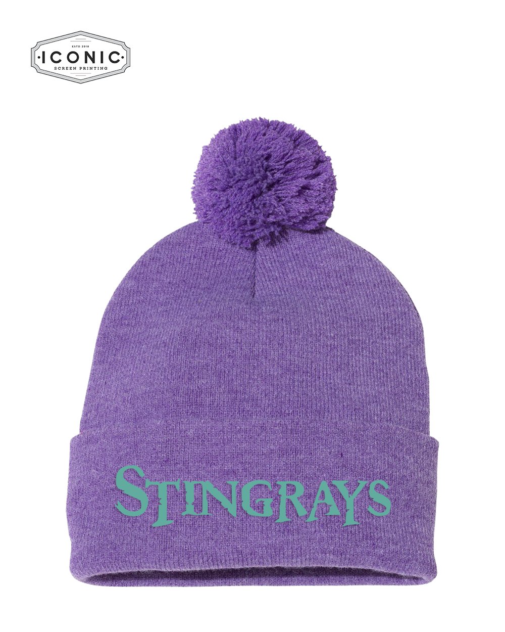 Stingrays - Pom-Pom 12" Knit Beanie