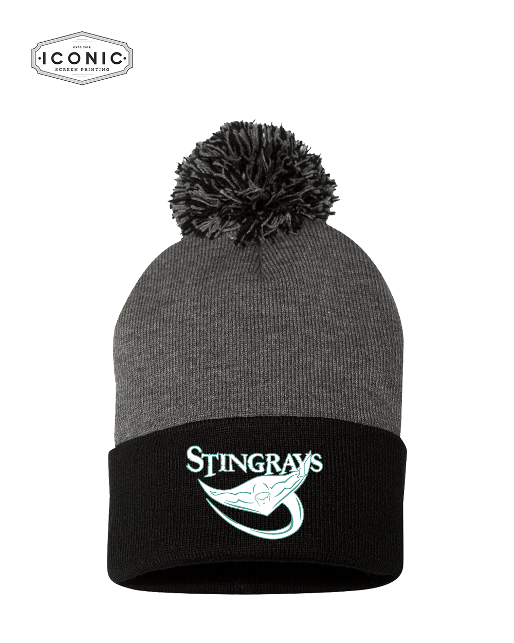 Stingrays - Pom-Pom 12" Knit Beanie