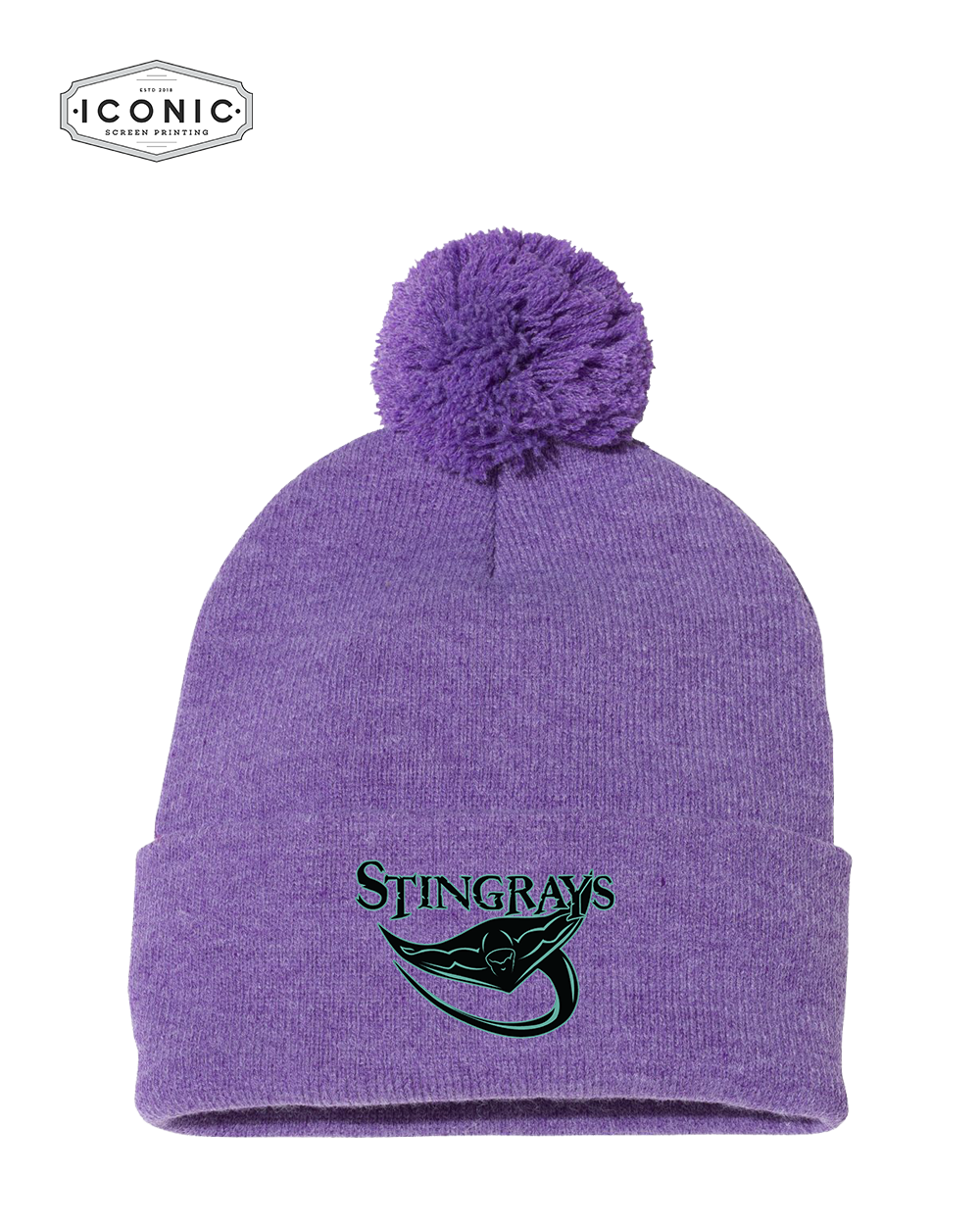 Stingrays - Pom-Pom 12" Knit Beanie