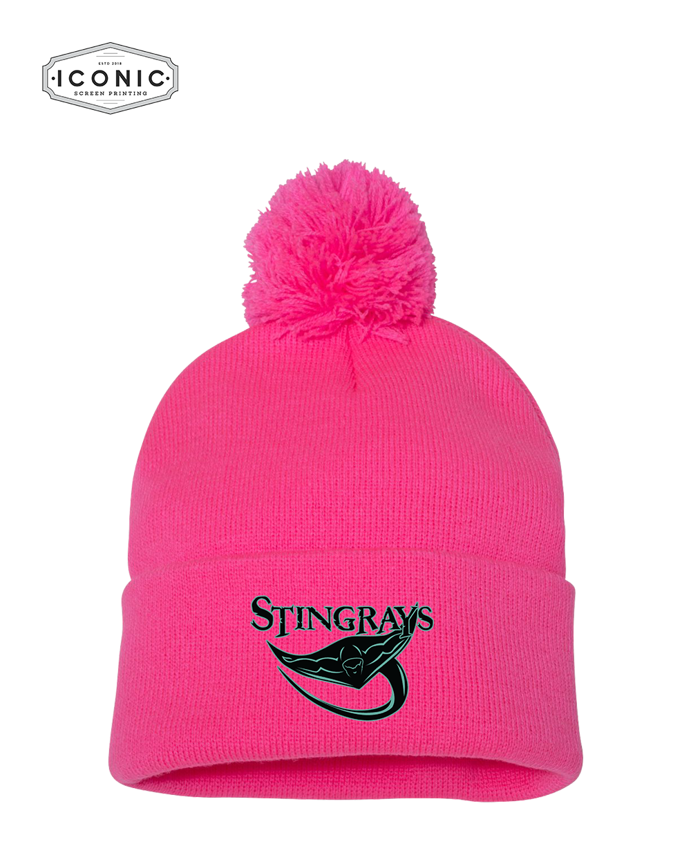 Stingrays - Pom-Pom 12" Knit Beanie
