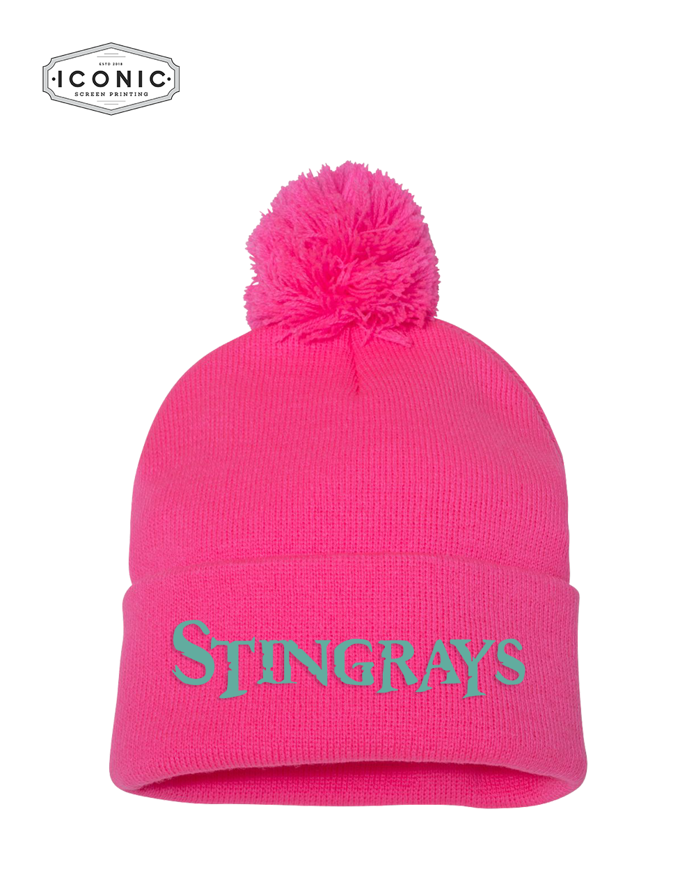 Stingrays - Pom-Pom 12" Knit Beanie