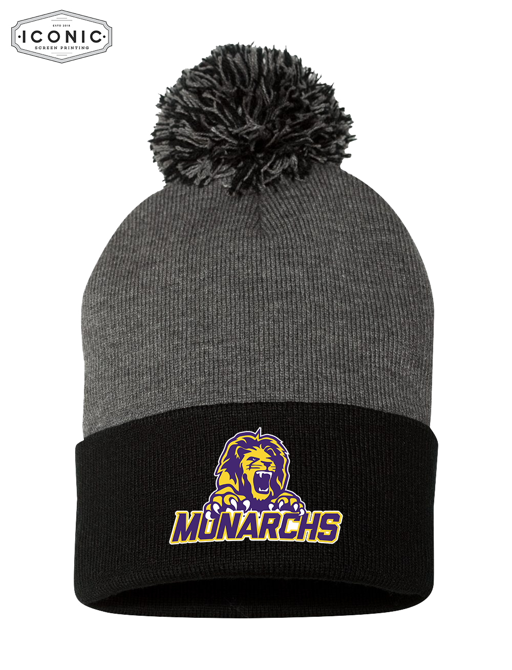 Monarchs Sportmans - Pom Pom 12" Knit Beanie